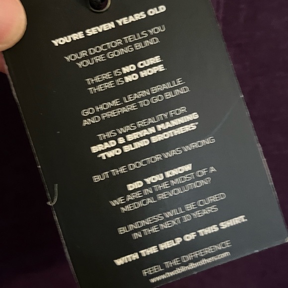 NWT Men’s soft purple long sleeve shirt tee Two Blind Brothers size XL comfy - Picture 5 of 13